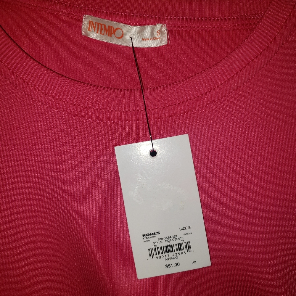 Bright Pink Long Sleeve Ruched Dress | Sz S - Picture 4 of 4